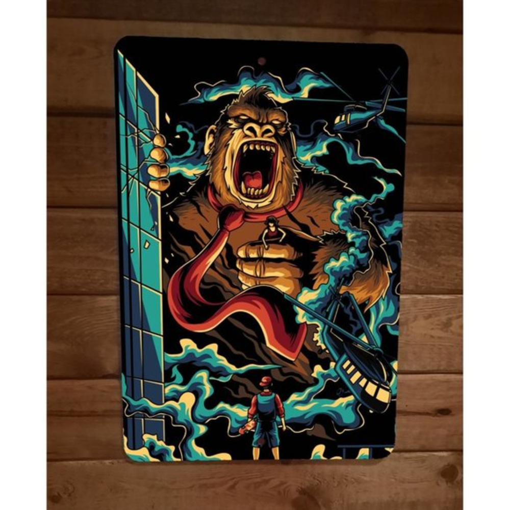 King Donkey Kong 8x12 Metal Wall Sign
